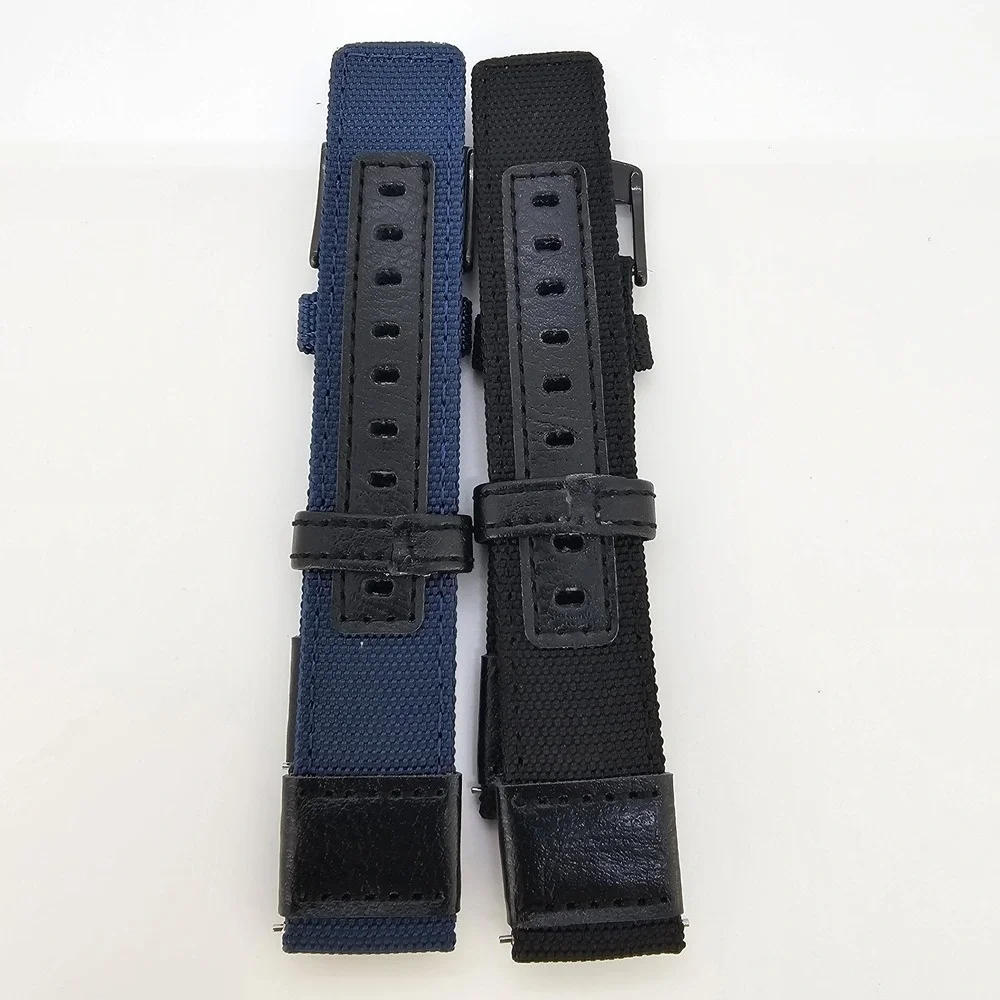 2X Men's 20MM Watch Premium Nylon Canvas Straps Blue Black 20MM Quick‎ Release